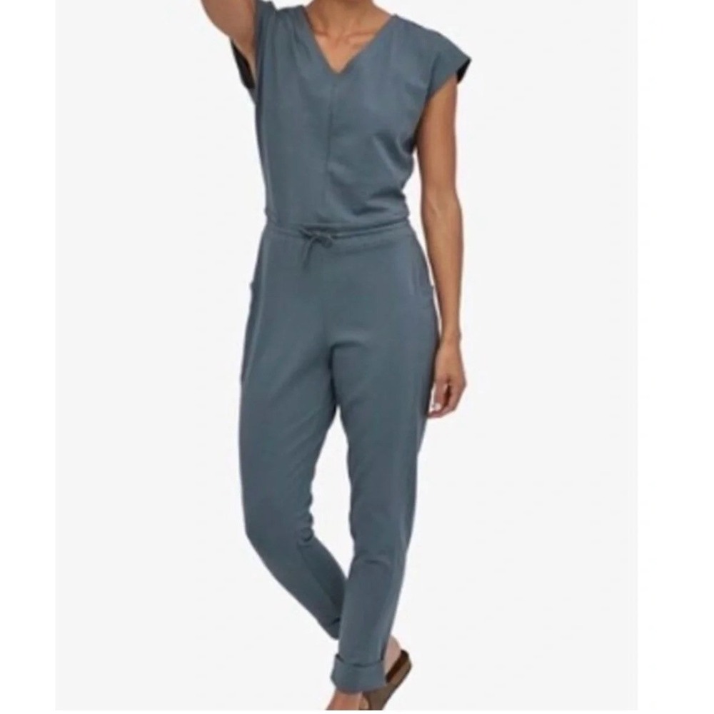 Patagonia Women's Organic Cotton Roaming Jumpsuit S Plume Gray Outdoors Casual